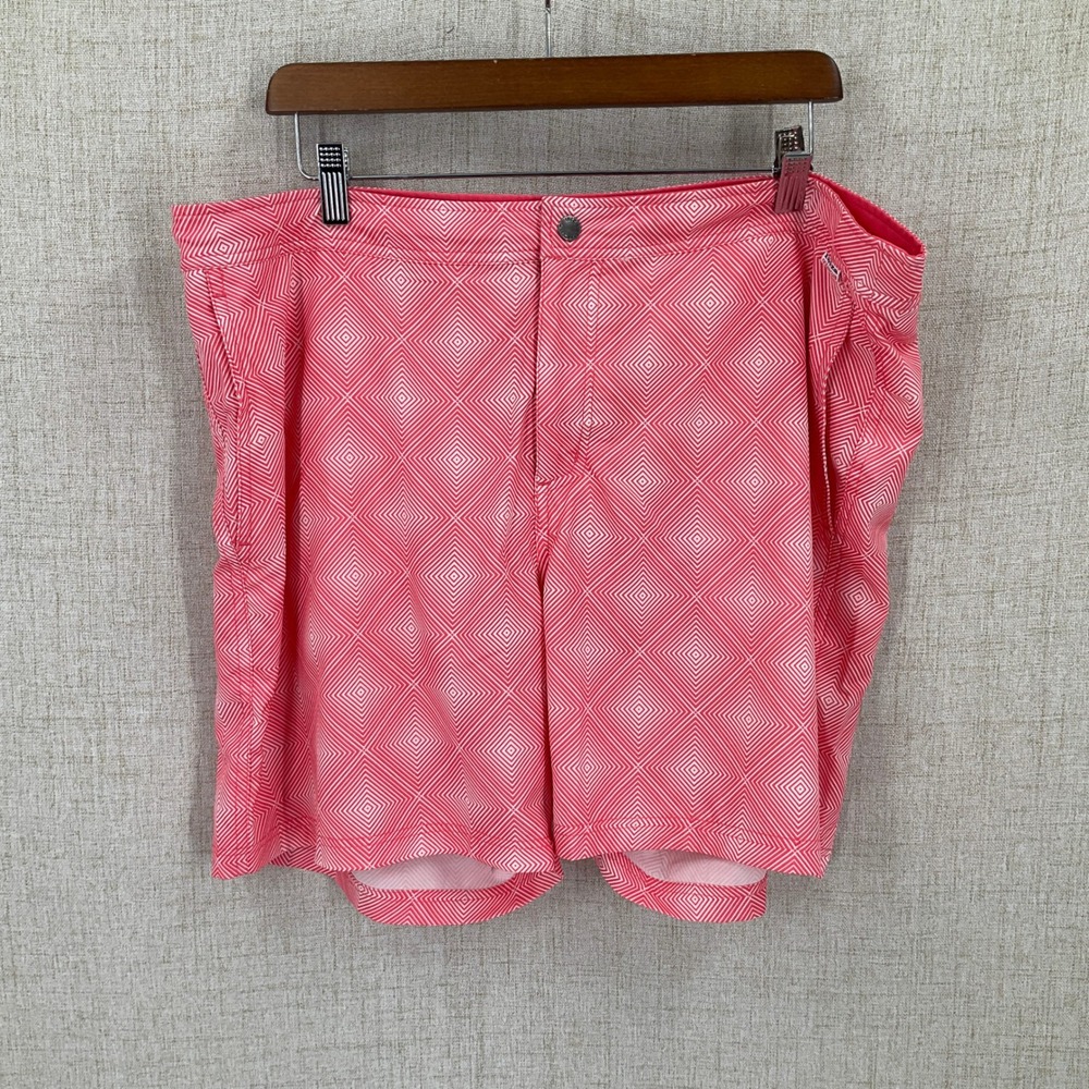 Ibiza Ocean Club Board Shorts Mens 36 Pink Geometric Swim Trunks Beach Cruise